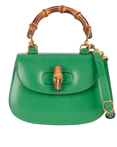 Bamboo Handle Saddle Bag, front view